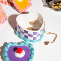 Шкатулка Heart Cake, 11 х 9 см, керамика, белый, декор, серия Sweetie, DOIY, Испания_00819740051350872397.jpg