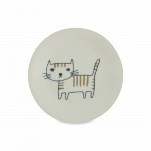 Тарелка десертная, 14.3 см, керамика, белый, декор, серия Neko Maruke, TOKYO DESIGN, Нидерланды, Тарелки десертные