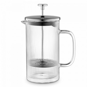 Френч - пресс , 1 л, боросиликатное стекло, нержавеющая сталь, прозрачный, серия Soft Ripples, LIBERTY JONES, Россия, Кофейники с прессом