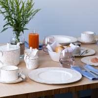 Молочник , 170 мл, костяной фарфор, белый, декор, серия Примула, NARUMI, Япония_00818950048890995137.jpg