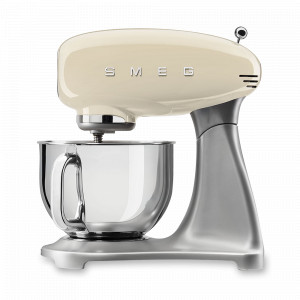 Миксер планетарный, 4,8 л, 3 насадки, литой алюминий, нержавеющая сталь, пластик, кремовый, SMEG, Италия, SMEG (Италия)
