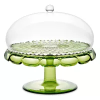 Блюдо для торта с крышкой, биопластик, 30 см, зеленый, серия Vanity, GUZZINI, Италия, 