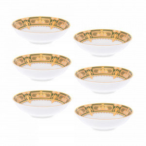 Набор из 6-ти розеток Green Gold, 11 см, фарфор, зелёный, золотой, серия Constanza Donna, FALKENPORZELLAN, Германия, Соусники набор