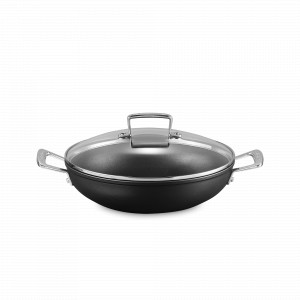 Сотейник с крышкой, 24 см, анодированный алюминий, стекло, черный, серия No Colour, LE CREUSET, Франция, LE CREUSET (Франция)