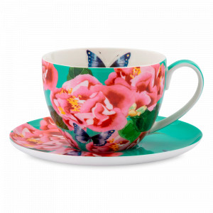 Пара чайная Камелии, 400 мл, фарфор, декор, серия Экзотика, MAXWELL WILLIAMS, Австралия, MAXWELL & WILLIAMS (Австралия)