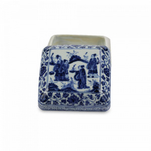 Шкатулка квадратная BLUE/WHITE, 17 х 17 см, фарфор, белый, синий, ROOMERS FURNITURE, Нидерланды, Шкатулки