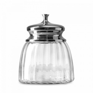 Емкость для хранения Chrom/Clear, 24 см, стекло, металл, ROOMERS TABLEWARE, Нидерланды, Емкости для хранения