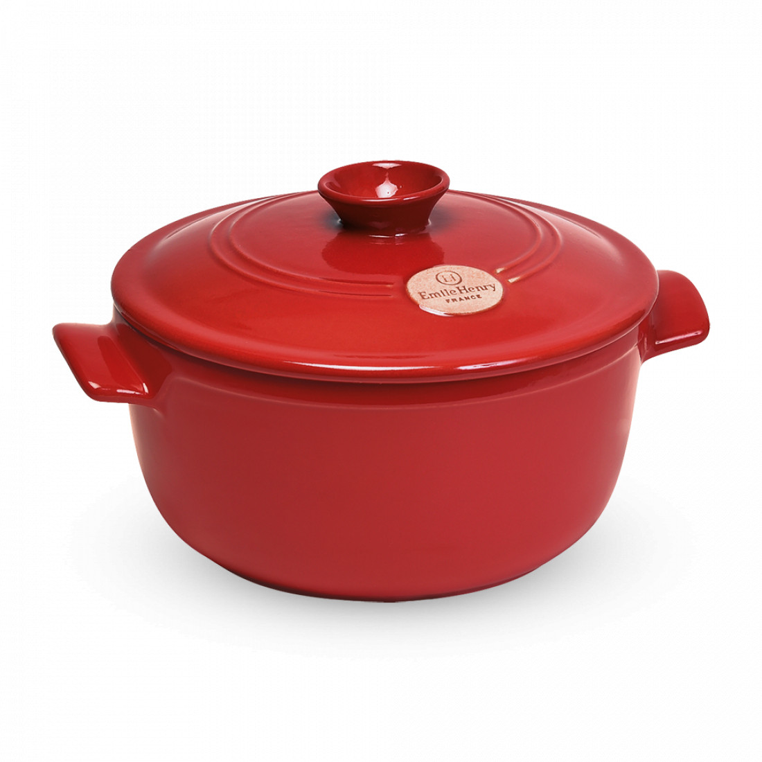 Керамическая кастрюля круглая, 2,5 л, 22 х 15 см, гранат, серия Flame, EMILE HENRY, Франция