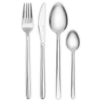 Набор столовых приборов на 4 персоны, 16 предметов, нержавеющая сталь 18/0, серебристый, серия Pure, LIBERTY JONES, Россия, 