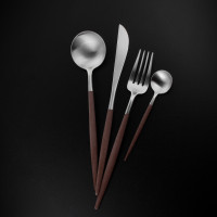 Набор столовых приборов на 6 персон, 24 предмета, коричневая ручка, серия GOA matte brown, CUTIPOL, Португалия_00802520055821684978.jpg