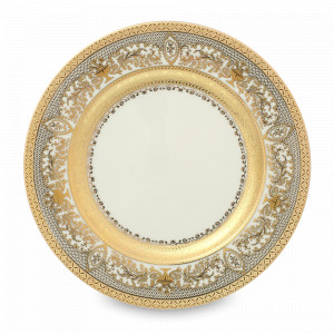 Тарелка обеденная Cream Gold, 27 см, фарфор, кремовый, золотой, серия Constanza Majestic, FALKENPORZELLAN, Германия, Плоские круглые тарелки