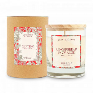 Свеча ароматическая «Gingerbread and Orange», 40 часов горения, воск, стекло, серия Gifting, AMBIENTAIR, Испания, Ароматические диффузоры с палочками