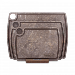 Набор из 3-х разделочных досок на подставке, мрамор темный, в подарочной упаковке, композитный материал, серия Fashion, ComposeEat, Россия, COMPOSE EAT (Россия)