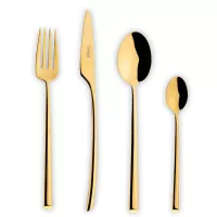 Набор столовых приборов на 12 персон, 72 предмета, золотистый, серия Mezzo, CUTIPOL, Португалия, 