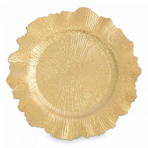 Тарелка подстановочная Iceberg, 33 см, пластик, золотистый, серия Event, ANNA LAFARG, Китай, Тарелки подстановочные