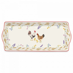 Блюдо прямоугольное, 35 х 15 см, фарфор, белый, декор, серия Country Life, EASY LIFE (R2S), Италия, Прямоугольные блюда для сервировки