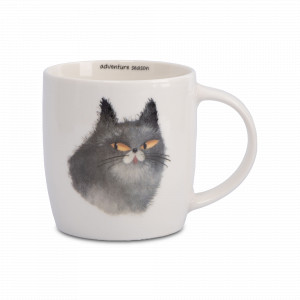 Кружка «Серый кот и Пес», 380 мл, фарфор, белый, декор, серия Pets, ANNA LAFARG, Китай, Кружки фарфоровые