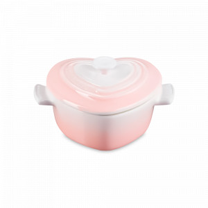 Кокот с крышкой «Сердце», 0,25 л, 14 х 10 х 7,7 см, керамика, светло-розовый, серия Shell Pink, LE CREUSET, Франция, LE CREUSET (Франция)