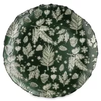 Блюдо круглое Еловые ветки, 33 см, стекло, зеленый, декор, серия New Year, ANNA LAFARG, Китай, 