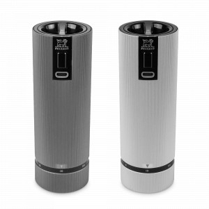 Набор электрических мельниц для соли и перца, 15 см, металл, цвет алюминий, карбон, серия Line Z, PEUGEOT, Франция, PEUGEOT (Франция)