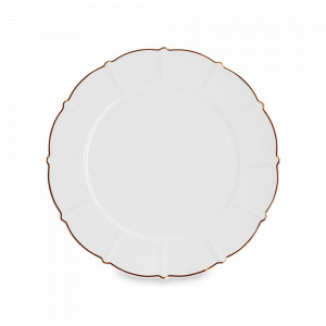 Тарелка закусочная «Лотос», 21.5 см, костяной фарфор, белый, золотой, серия Emily, ANNA LAFARG, Китай, Китайский фарфор