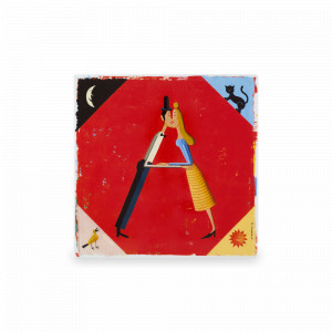 Тарелка декоративная квадратная Letter A, 23 см, фарфор, декор, серия Vida Alegre, VISTA ALEGRE, Португалия, Декоративные тарелки Vista Alegre