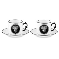 Набор из 2-х чайных пар, 220 мл, фарфор, черный, серия Herbariae, VISTA ALEGRE, Португалия