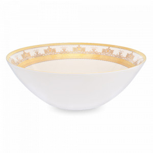 Салатник Cream Gold, 24 см, фарфор, кремовый, золотой, серия Constanza Saphir, FALKENPORZELLAN, Германия, Скидка до -30% на фарфор FALKENPORZELLAN