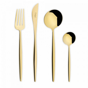Набор столовых приборов на 6 персон, 24 предмета, золотистый, серия Moon, CUTIPOL, Португалия, CUTIPOL (Португалия)
