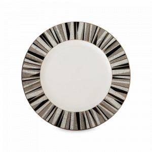 Тарелка закусочная, 23 см, костяной фарфор, белый, черный, серия Шагрин, NARUMI, Япония, NARUMI (Япония)