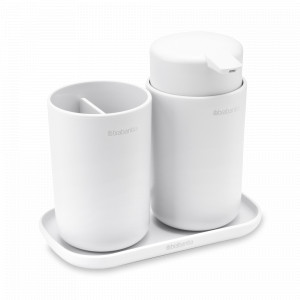 Набор аксессуаров для раковины, 3 предмета, пластик, белый, серия ReNew, BRABANTIA, Бельгия, Органайзеры для раковины