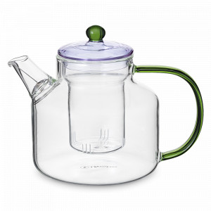 Чайник заварочный, 1.2 л, боросиликатное стекло, фиолетовый/зеленый, серия Orb, LIBERTY JONES, Россия, Чайники заварочные