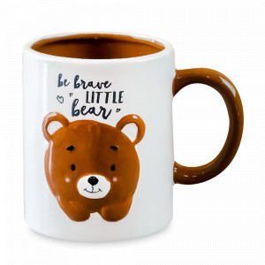 Кружка Медвежонок, 400 мл, керамика, белый, коричневый, серия Animals, REPAST, Чехия, Кружки REPAST