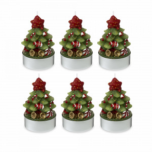 Набор из 6-ти декоративных свечей Green Miracle, парафин, серия New Year Essential, TKANO, Россия, TKANO (Россия)