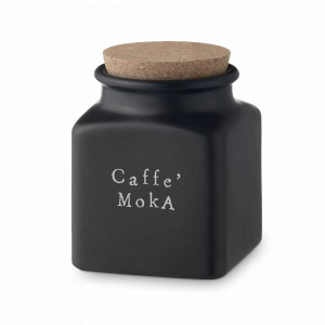 Банка для хранения кофе с крышкой, 14.5 см, керамика, белый, декор, серия Nero Easy, NUOVA CER, Италия, Nero Easy NUOVA CER