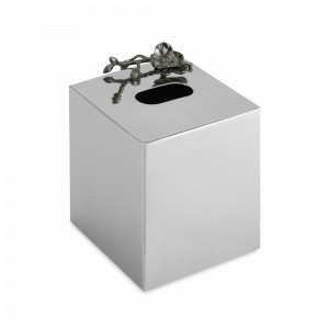 Салфетница «Черная орхидея», 11,4 х 11,4 х 16 см, нержавеющая сталь, никель, серия Black Orchid, MICHAEL ARAM, США, MICHAEL ARAM (США)