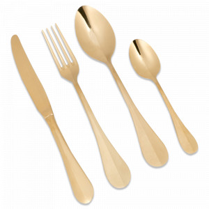 Набор столовых приборов 24 предмета, на 6 персон, сталь, серия Rocco Gold PVD, HERDMAR, Португалия, HERDMAR (Португалия)