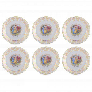 Набор из 6-ти подстановочных тарелок Мадонна, 27 см, фарфор, перламутр, серия Мария-Тереза, REPAST, Чехия, Тарелки REPAST