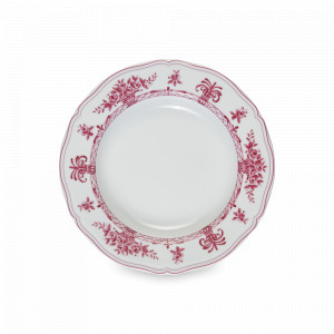 Тарелка для пасты Piatti porpora, 23 см, фарфор, белый, розовый, серия Neos Anthiros, LE COQ, Италия, Тарелки для пасты