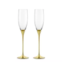 Набор из 2-х бокалов для шампанского, 180 мл, бессвинцовый хрусталь, золото, серия Champagner Exklusiv, EISCH, Германия, 