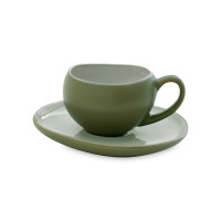 Пара кофейная, 90 мл, керамика, зеленый, серия Organic, EASY LIFE (R2S), Италия