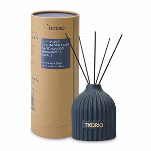Диффузор ароматический Sandalwood, Bergamot &amp; Citrus, 200 мл, тёмно-синий, серия Edge, TKANO, Китай, Ароматы для дома