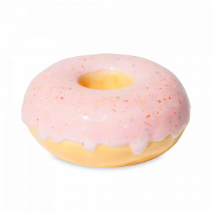 Подсвечник на одну свечу Donut, 7 см, керамика, розовый, серия Fast Food, DOIY, Испания, Подсвечники и канделябры