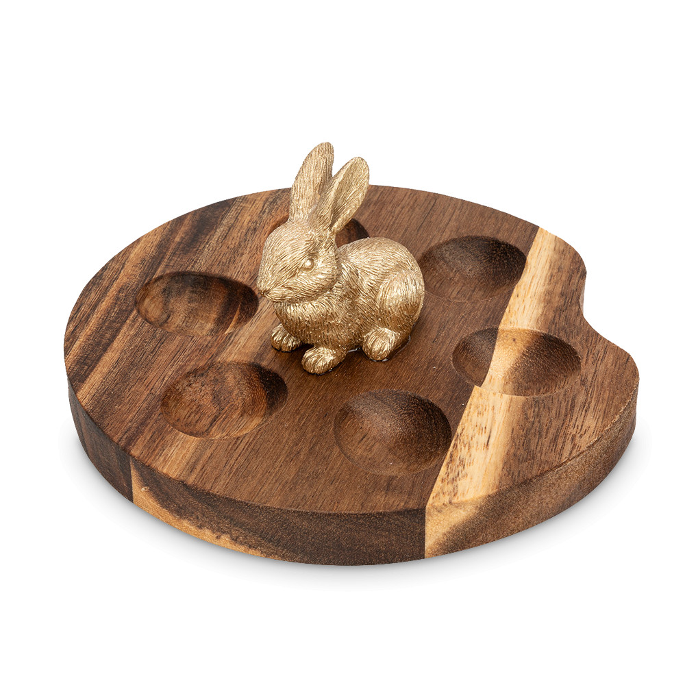 Блюдо пасхальное Кролик, 15 см, 6 ячеек, дерево, серия Easter, ANNA LAFARG, Китай