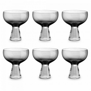 Набор из 6-ти креманок, 350 мл, стекло, серый градиент, серия Fun Classy, Pozzi Milano 1876, Италия, Наборы креманок