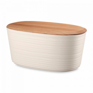Хлебница с бамбуковой крышкой, перерабатываемый пластик, молочный, серия Tierra, GUZZINI, Италия, GUZZINI (Италия)