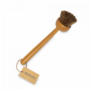 Щетка с длинной ручкой для мытья посуды, дерево, натуральная щетина, HOMEFEEL, Россия, Полезные мелочи