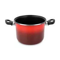 Кастрюля высокая, 22 см, сталь, стеклоэмаль, красный, серия Sfumatto, VITRINOR, Испания, 