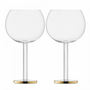 Набор из 2-х бокалов для красного вина, 560 мл, стекло, прозрачный/золотой, серия Luca, LSA International, Великобритания, LSA International (Великобритания)