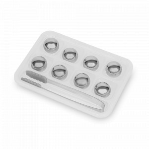 Набор из 8-ми шариков для охлаждения виски с щипцами, нержавеющая сталь, серия Bar Craft, HOMEFEEL, Россия, HOME FEEL (Россия)